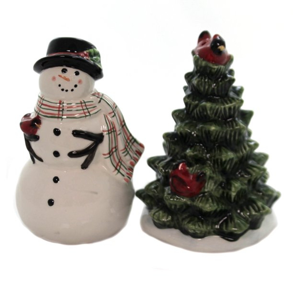 Watercolor Snowman Salt Pepper Set 4 Inch