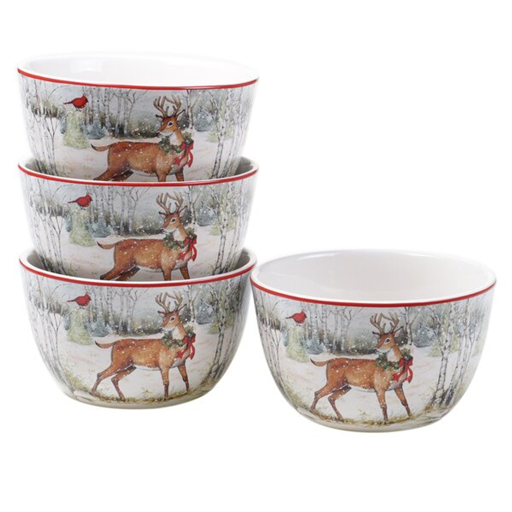 Winter Forest Ice Cream Bowl 5.25x3 Set of 4