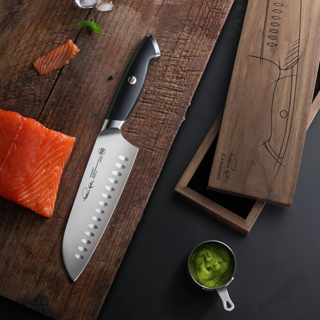 Santoku Knife w/ Walnut Box 7IN Thomas Keller Signature Collection by Cangshan