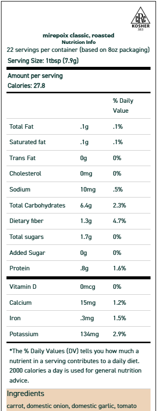 Mirepoix Classic, Roasted 2 oz