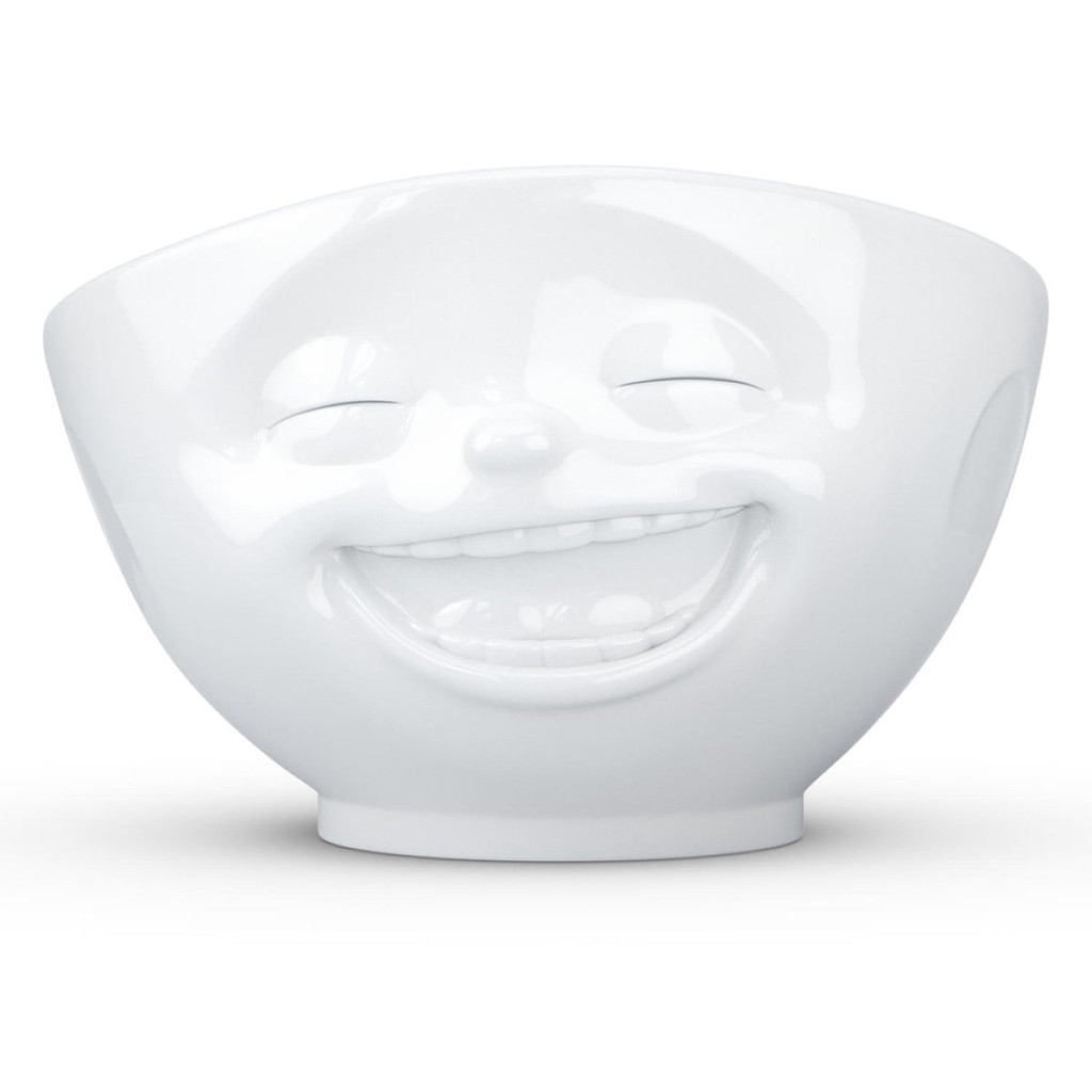 Bowl 16OZ Laughing Face White