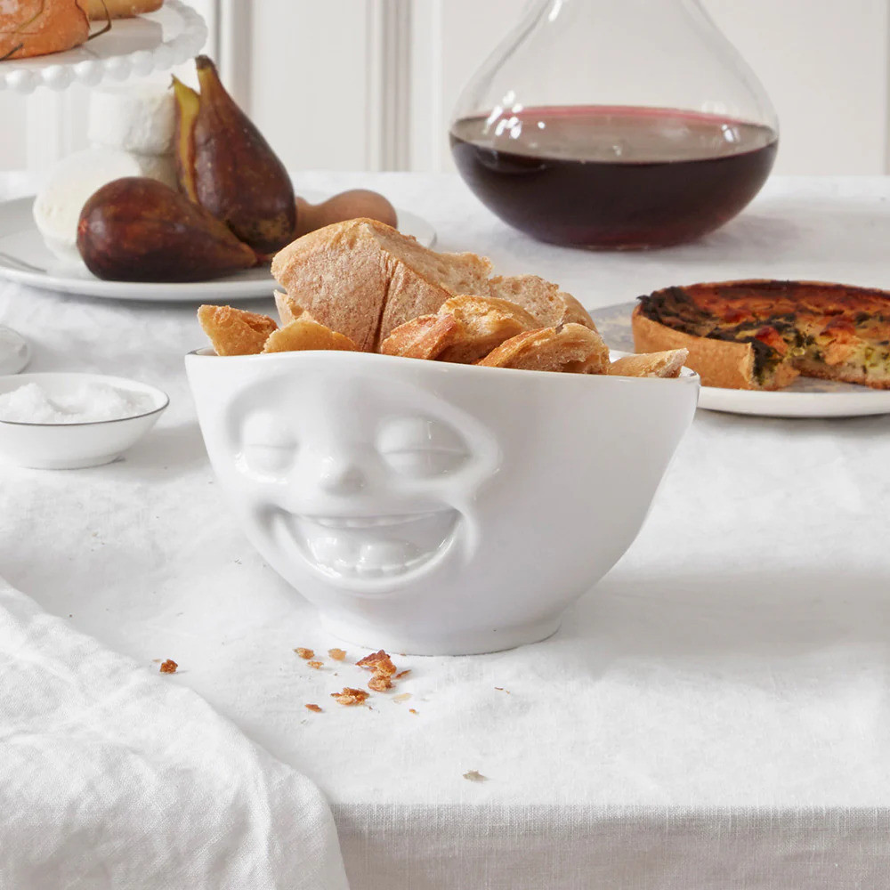 Bowl 16OZ Laughing Face White