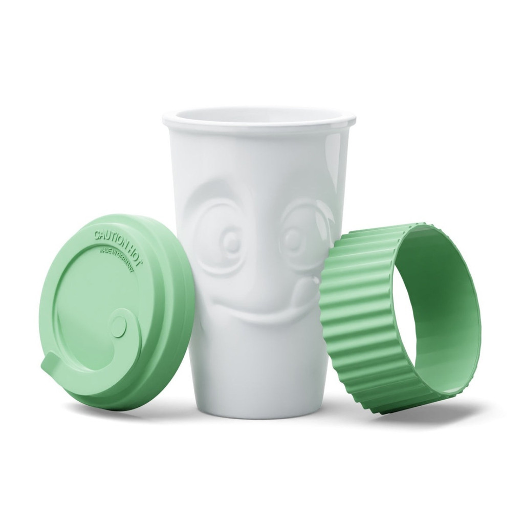 Mug To Go Tasty Face Mint w/ LID & Sleev