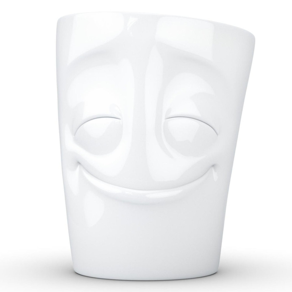 Coffee Mug Cheery Face White w/ Handle