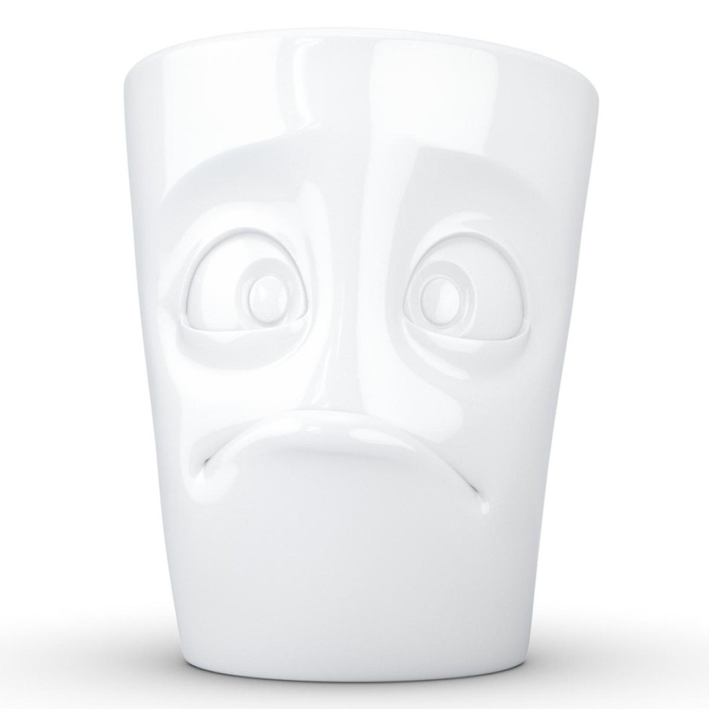 Coffee Mug Baffled Face White w/Handle