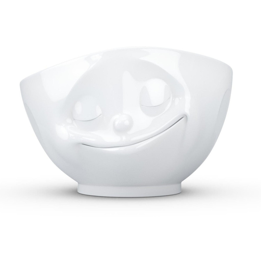Bowl 16OZ Happy Face White