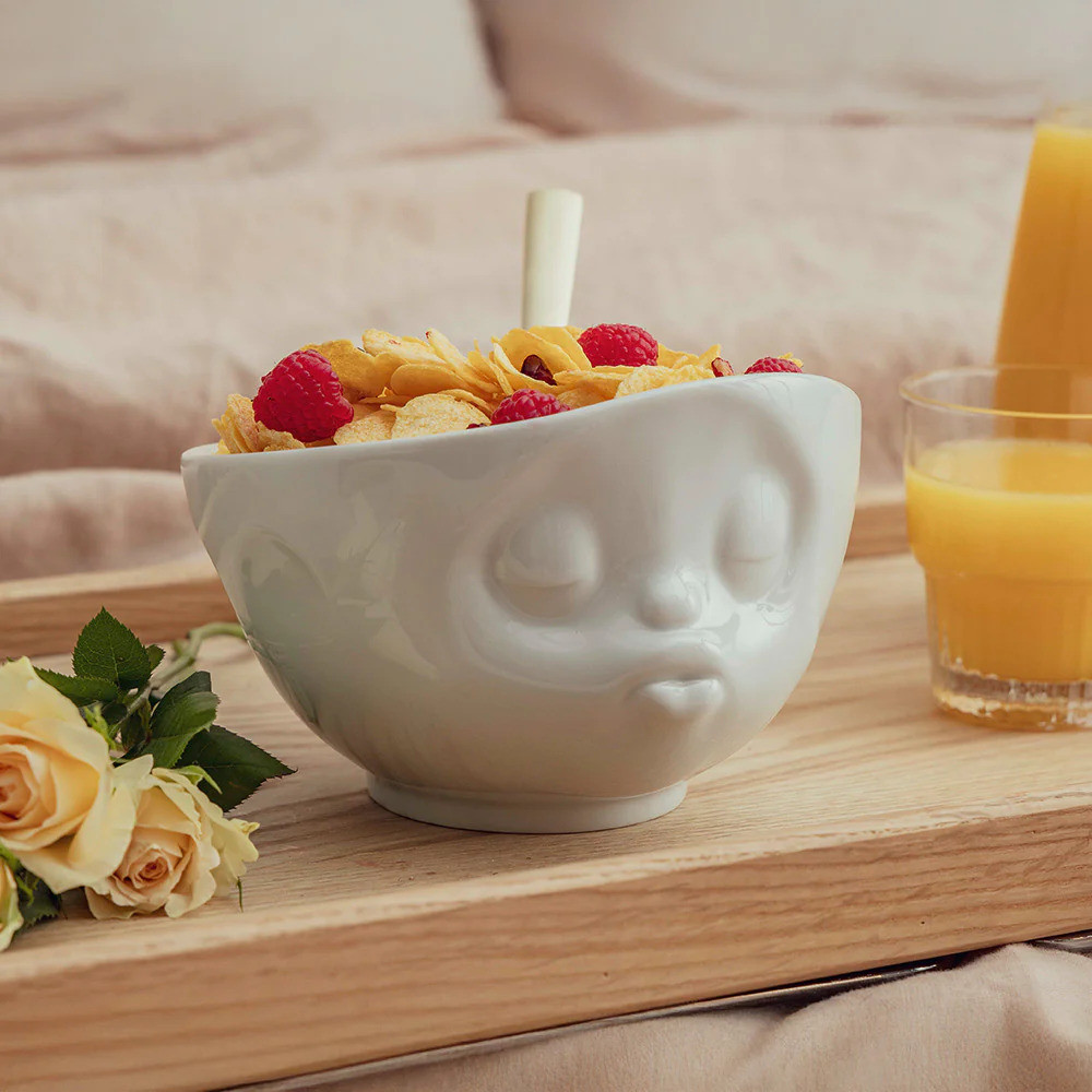 Bowl 16OZ Kissing Face White