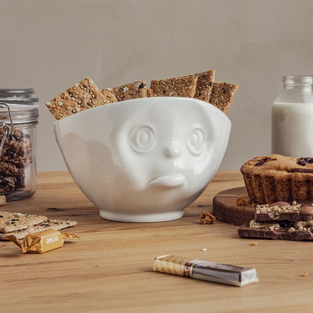 Bowl 16OZ Sulking Face White