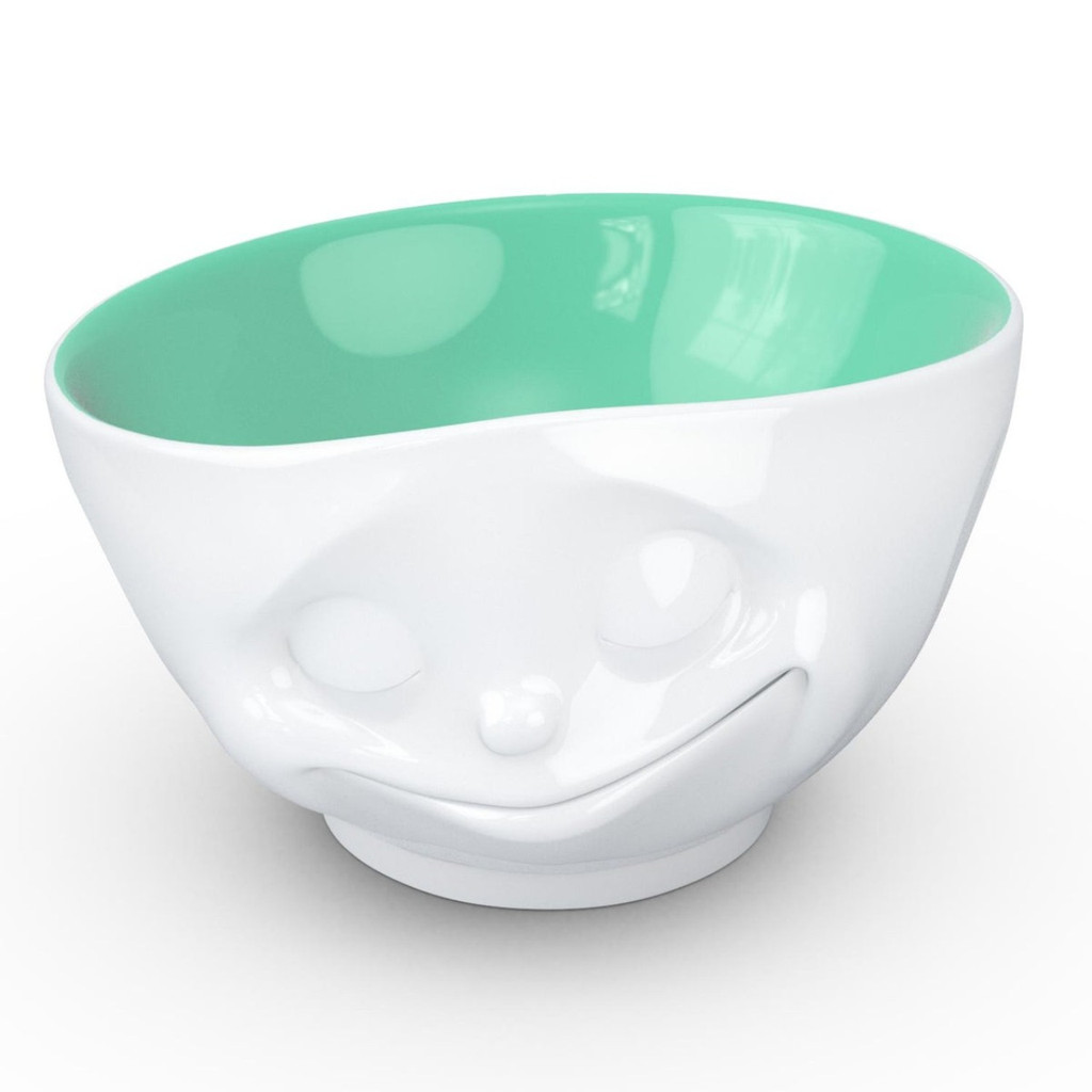 Bowl 16OZ Happy Face Jade Color Inside