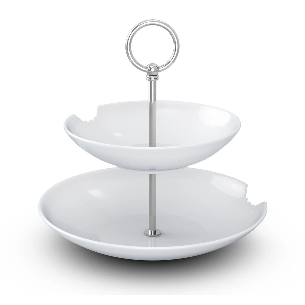 Serving Platter 2-TIER White