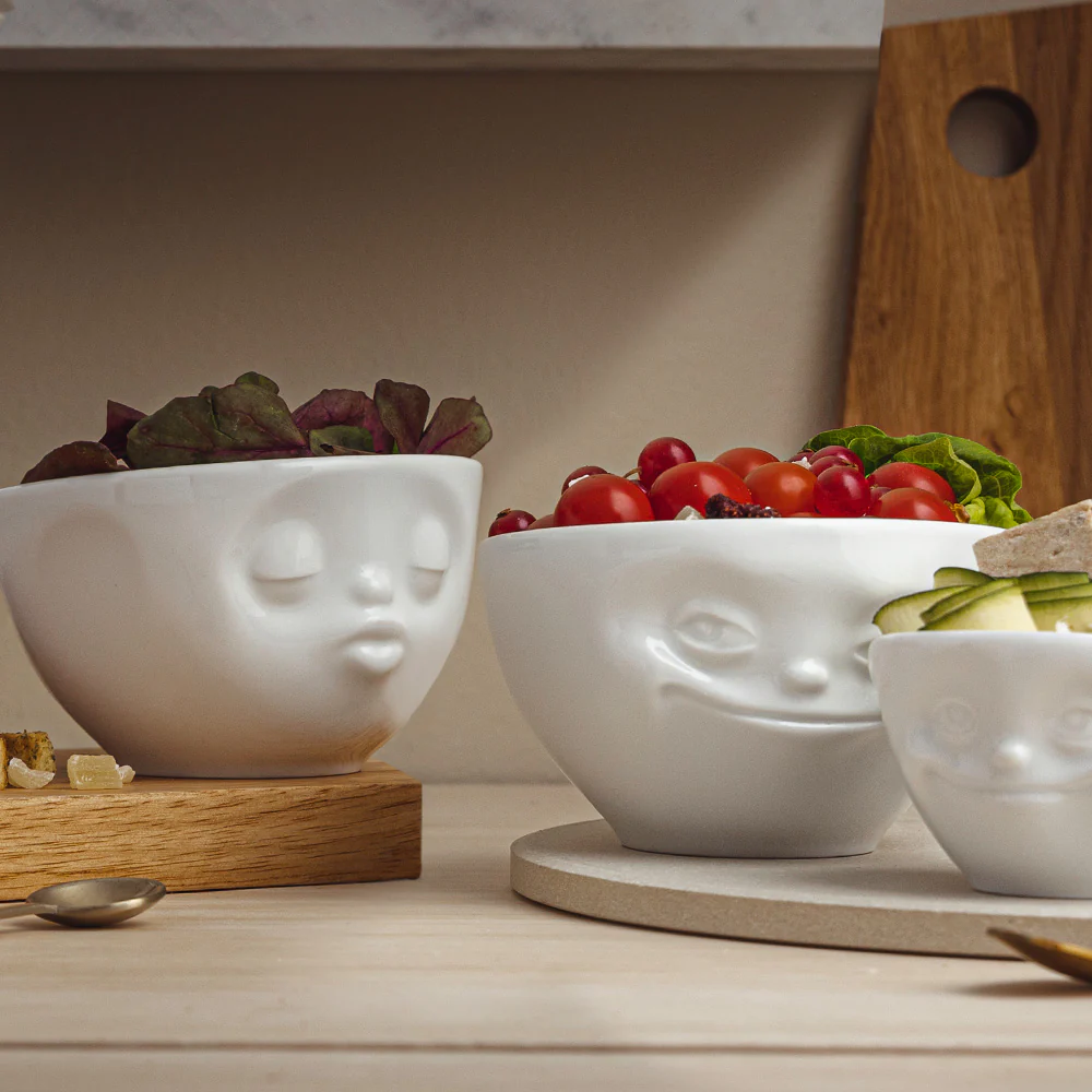 Bowl Medium 2PC Grinning & Kissing Face