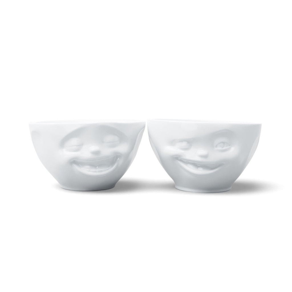 Bowl Medium 2PC Laughing & Winking Face