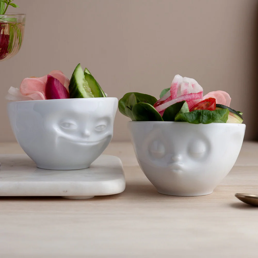 Bowl Small 2PC Grinning & Kissing Face