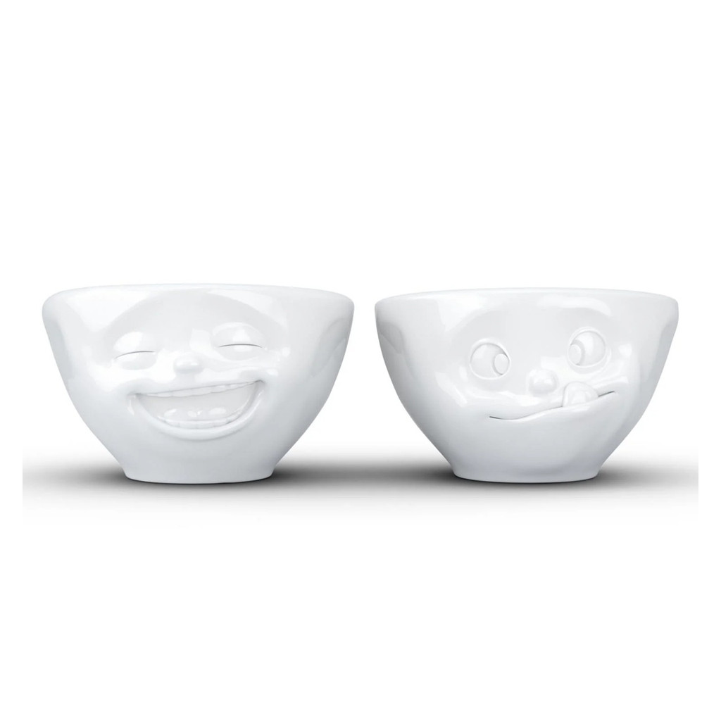 Bowl Small 2PC Laughing & Tasty Face