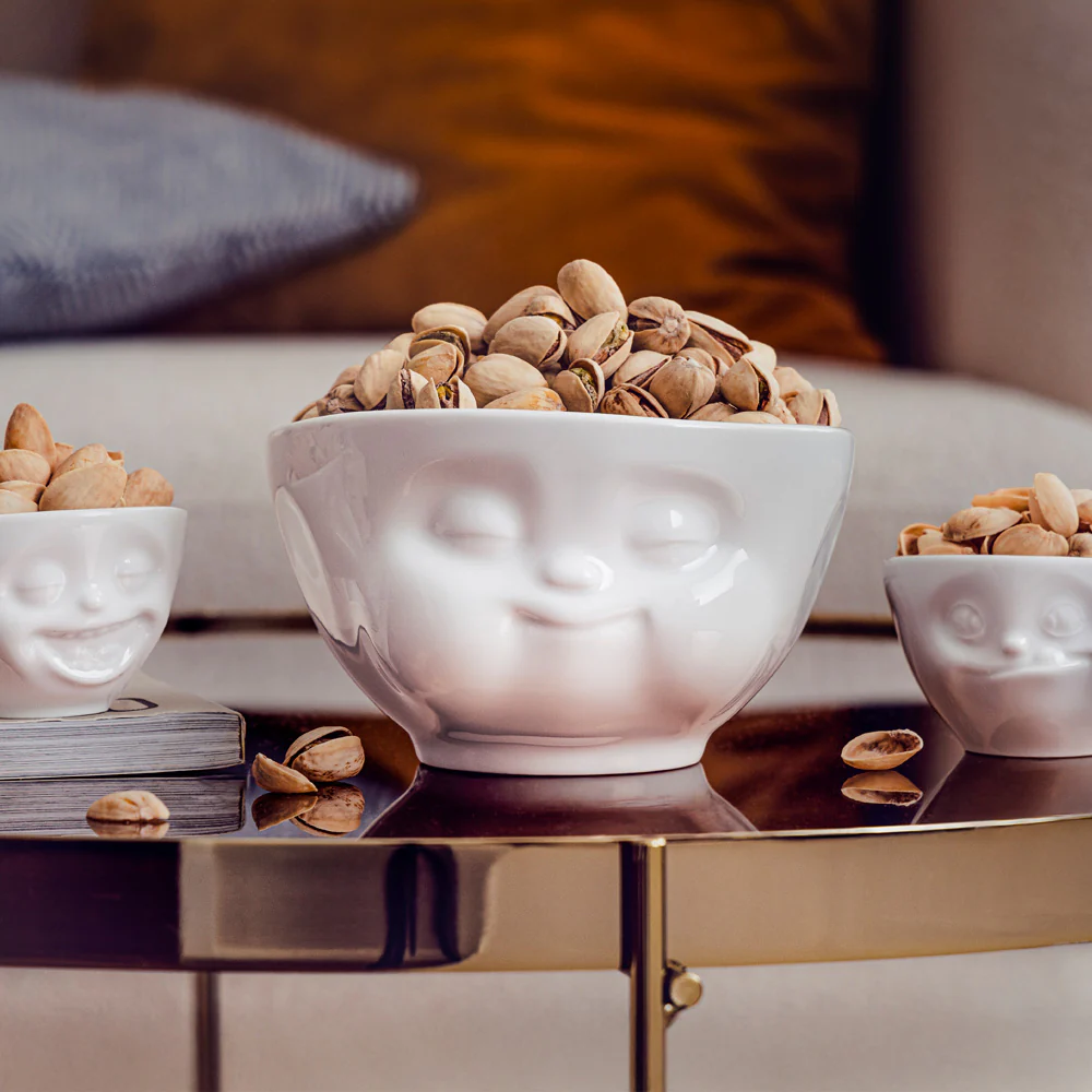 Bowl 16IN Munching Face White