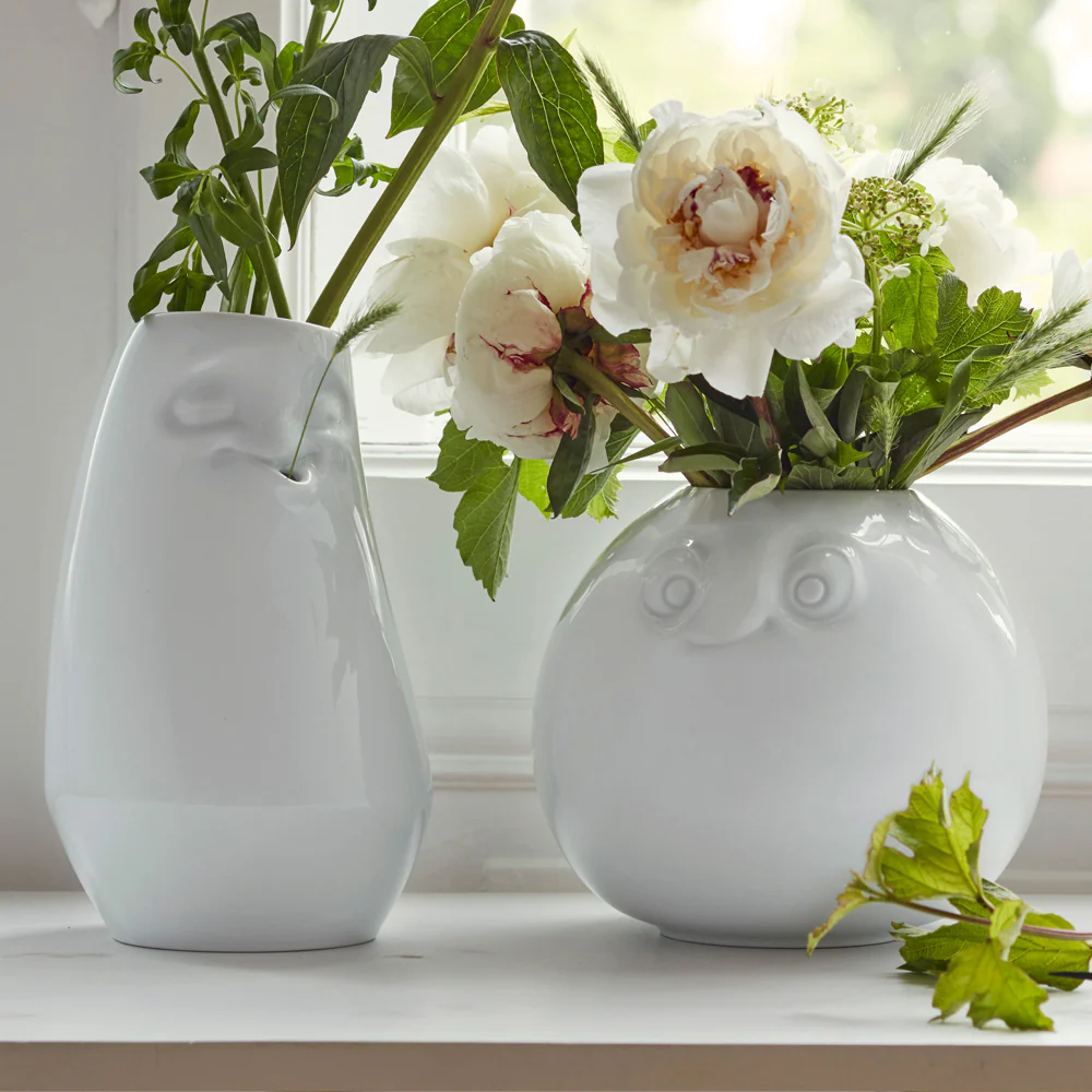 Flower Vase Tall Amused Face