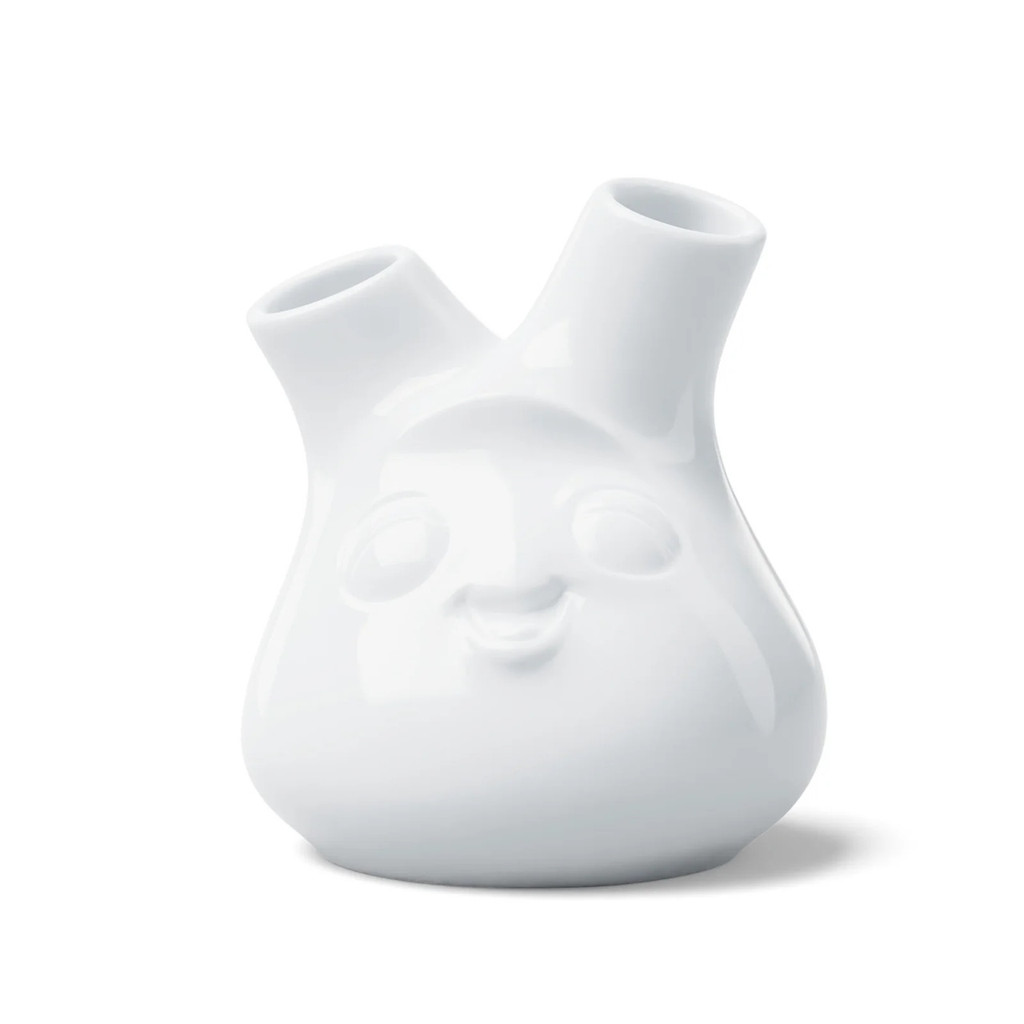 Flower Vase Small Cheeky Face White