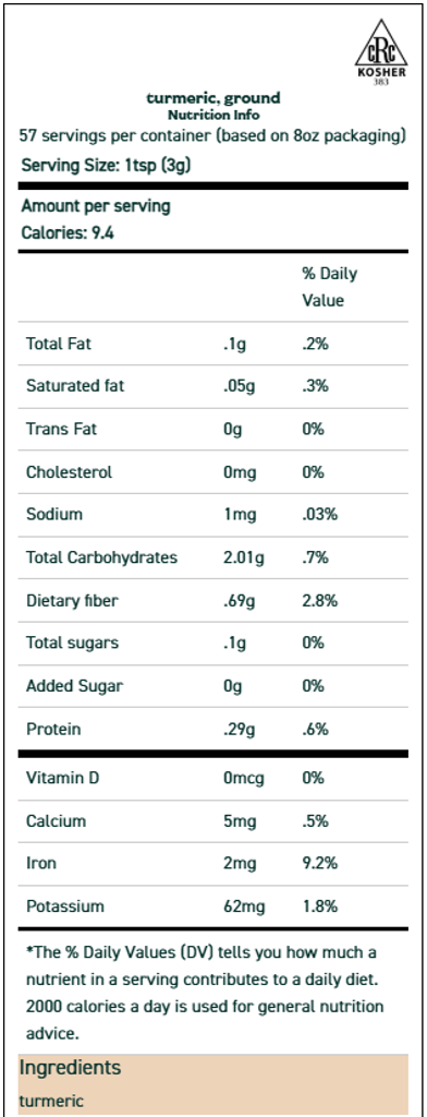 Turmeric, Ground 2 oz