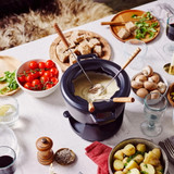 Fondue 2QT 8PCSET Enameled Cast Iron