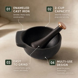 Mortar N Pestle Set Enameled Cast Iron