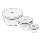 Vacuum Bowl 6PC Set S M L Glass