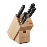 6PC Knife Block Set, Beech Wood