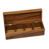 Tea Box 4 Sections Acacia