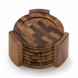 Coasters Set of 7 End Grain Acacia