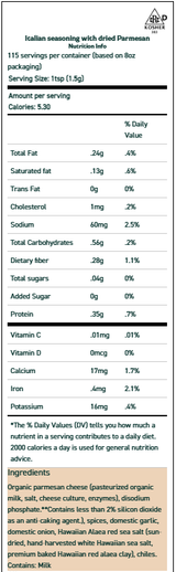 Italian Seasoning With Dried Parmesan 2 oz