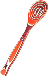 Island Bamboo Slotted Spoon 12IN Red Pakka