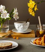 Coffee Cup Winking Face White