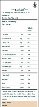 Parsley Curly Leaf Flakes 0.4 oz Parsley Curly Leaf Flakes 0.4 oz