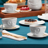 Coffee Cup Kissing Face White