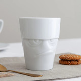 Coffee Mug Grumpy Face Whte w/ Handle