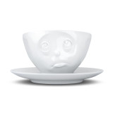 Coffee Cup Oh Please Face White w/Saucer