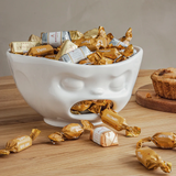 Bowl 33OZ XL Barfing Face White w/ Hole