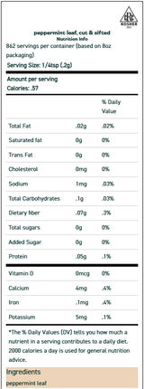 Peppermint Leaf, Cut and Sifted 1 oz Peppermint Leaf, Cut and Sifted 1 oz