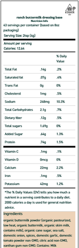 Ranch Buttermilk Dressing Base 2 oz Ranch Buttermilk Dressing Base 2 oz