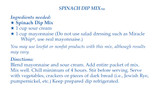 Dip Mix Spinach