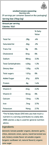 Smoked Tomato Seasoning 2 oz Smoked Tomato Seasoning 2 oz