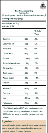 Szechuan Seasoning 1.25 oz