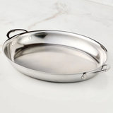 Roasting Pan 17.5X14 LRG Clad Oval SS