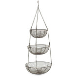 Bronz woven wire hanging basket