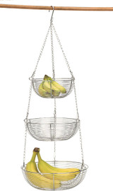 Chrome Woven Wire Hanging Basket