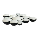 Bubble Bowl Matte Black and White