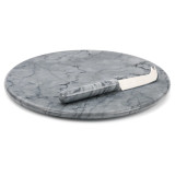 Cheese Board Set Round Grey Marble
