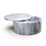 Salt Box White Marble Swivel Top