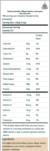 Lemon Powder Meyer Lemon 1OZ