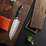 Santoku 7IN Knife Black Walnut Box TKSC