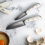 Knife Set 2PC White Santoku Starter